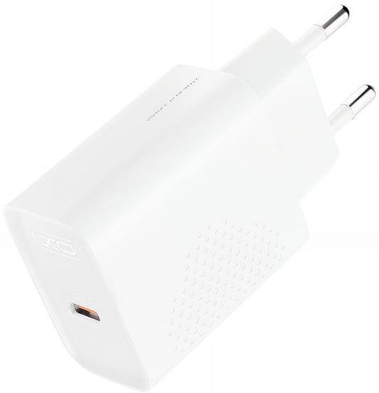 Carregador de Rede com Cabo USB-C XO Design L162, 30W, 3A, 1 x USB-C, Branco