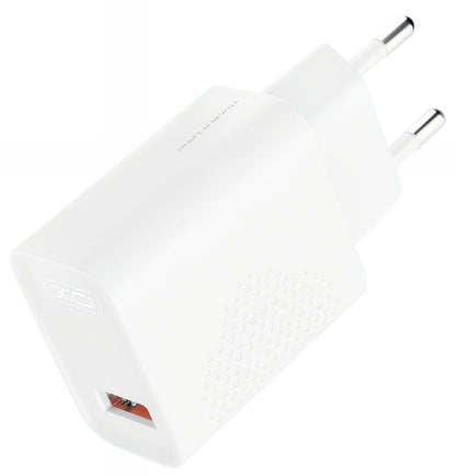Carregador de Rede com Cabo microUSB XO Design L159, 18W, 3A, 1 x USB-A, Branco