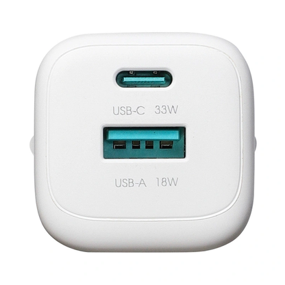 Carregador de Rede com Cabo Lightning Joyroom JR-TG7, 33W, 3A, 1 x USB-A - 1 x USB-C, Branco
