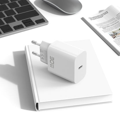 Carregador de Rede com Cabo USB-C Blavec BC-14, 30 W, 3 A, 1 x USB-C, Branco