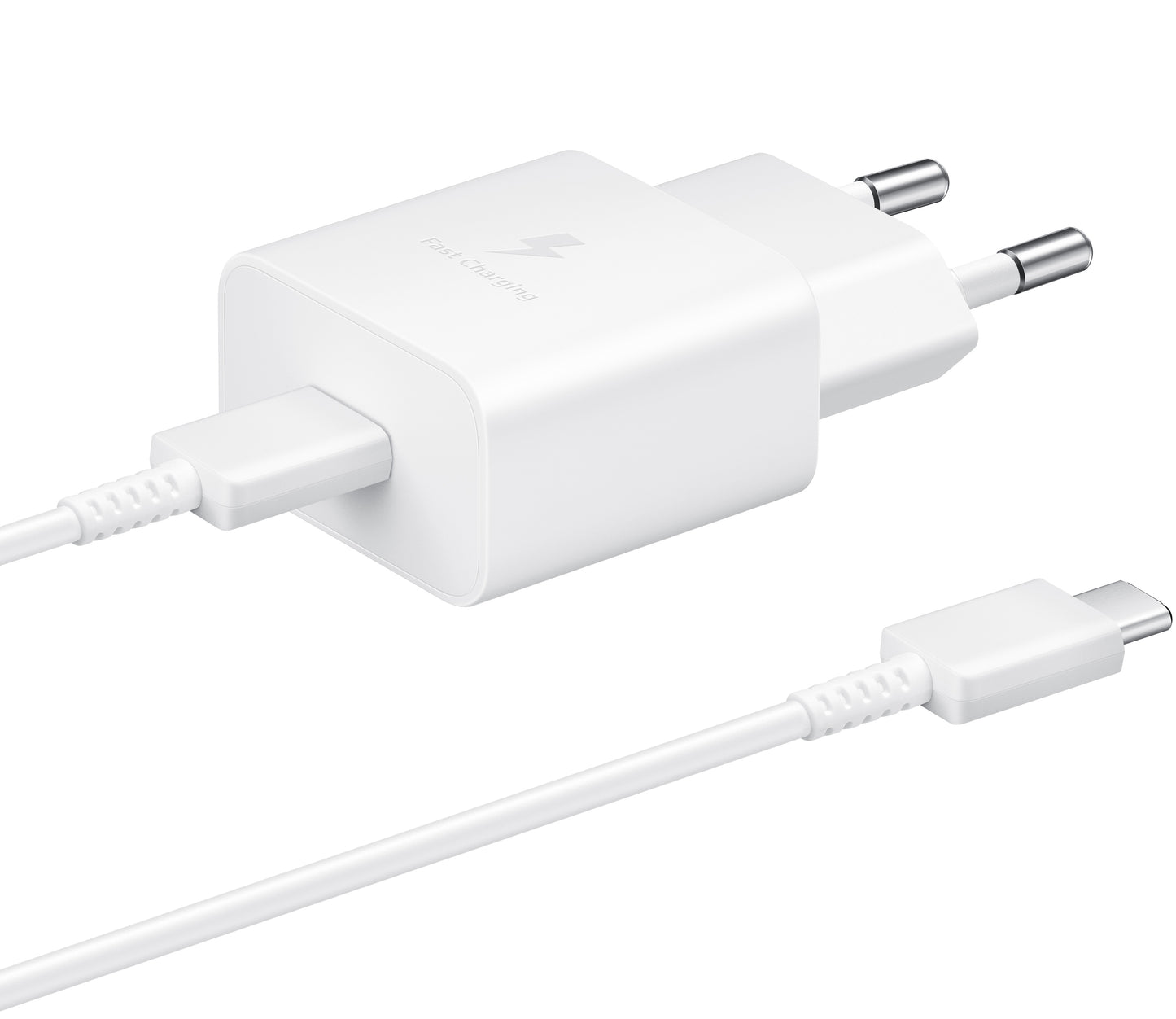 Carregador de rede USB-C da Samsung com cabo USB-C, 15 W, 2 A, 1 x USB-C, branco EP-T1510XWEGEU