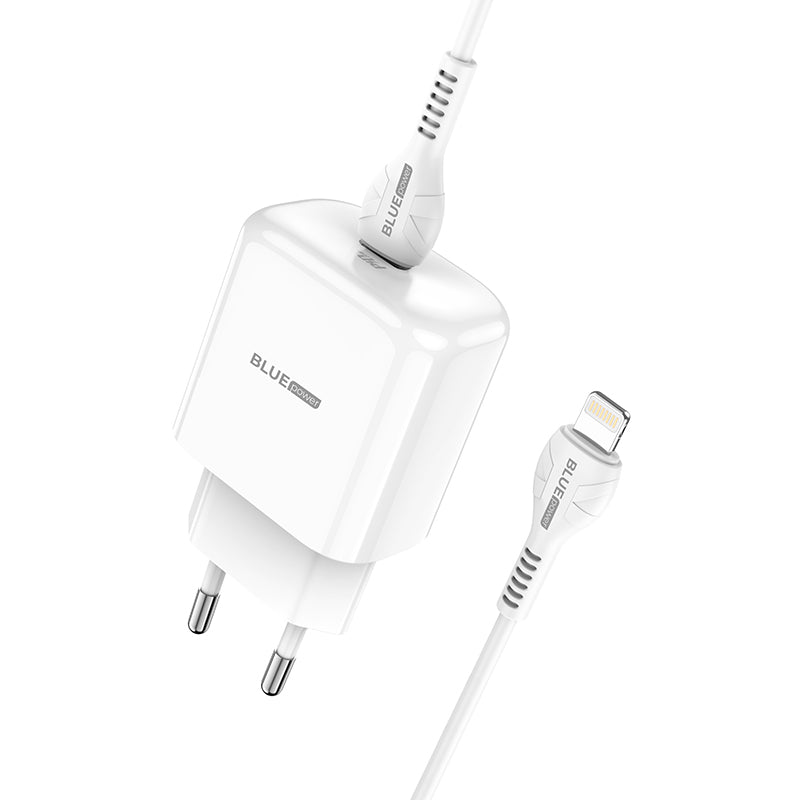 Carregador de rede BLUE Power BBN3 com cabo Lightning, 20W, 3A, 1 x USB-C, branco