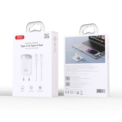 XO Design CE20, 30W, 3A, 1 x USB-C, branco 