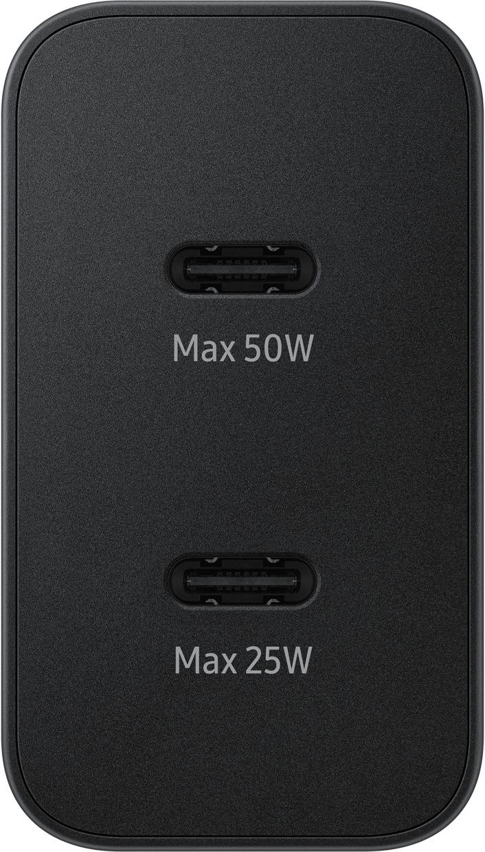 Carregador de rede Samsung com cabo USB-C, 50 W, 3 A, 2 x USB-C, preto EP-T5020XBEGEU