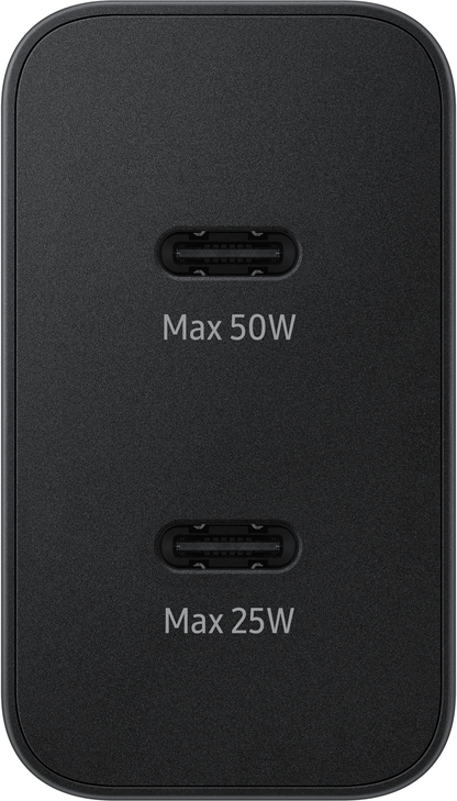 Carregador de rede Samsung com cabo USB-C, 50 W, 3 A, 2 x USB-C, preto EP-T5020XBEGEU