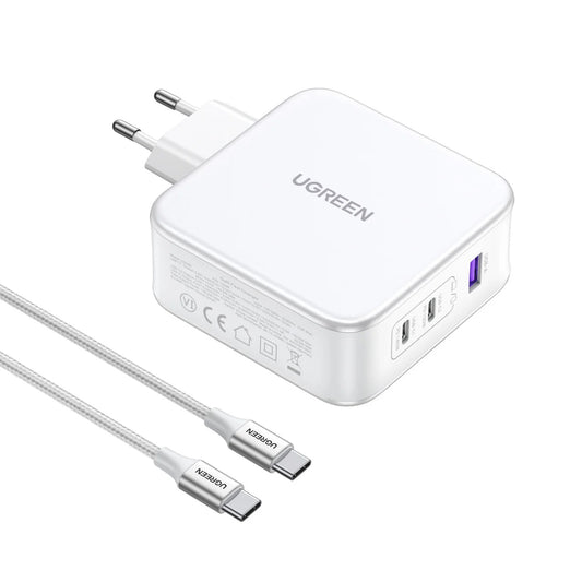 UGREEN CD289, 140W, 5A, 1 x USB-A - 2 x USB-C, Branco