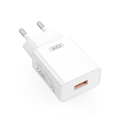 Carregador de Rede com Cabo microUSB XO Design L127, 18W, 3A, 1 x USB-A, Branco