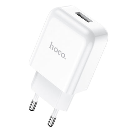 Carregador de Rede com Cabo Lightning HOCO N2, 10W, 2A, 1 x USB-A, Branco