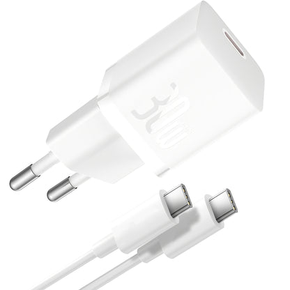 Carregador de rede GaN5S com cabo USB-C Baseus GaN5S, 30W, 3A, 1 x USB-C, branco P1011090902213-00 