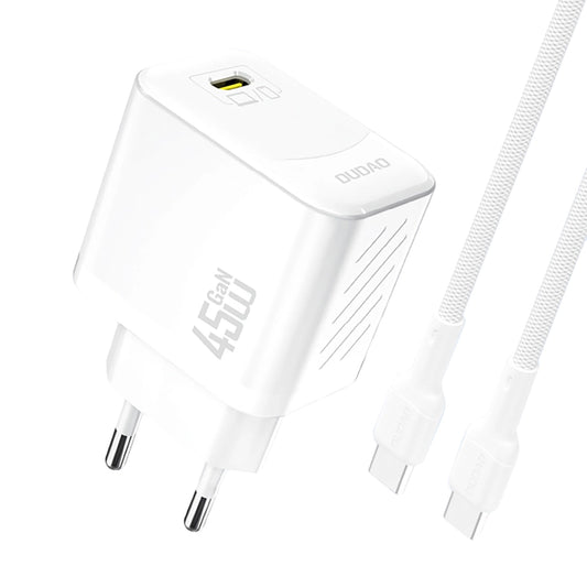 Carregador de Rede com Cabo USB-C Dudao A28C, 45W, 3A, 1 x USB-C, Branco