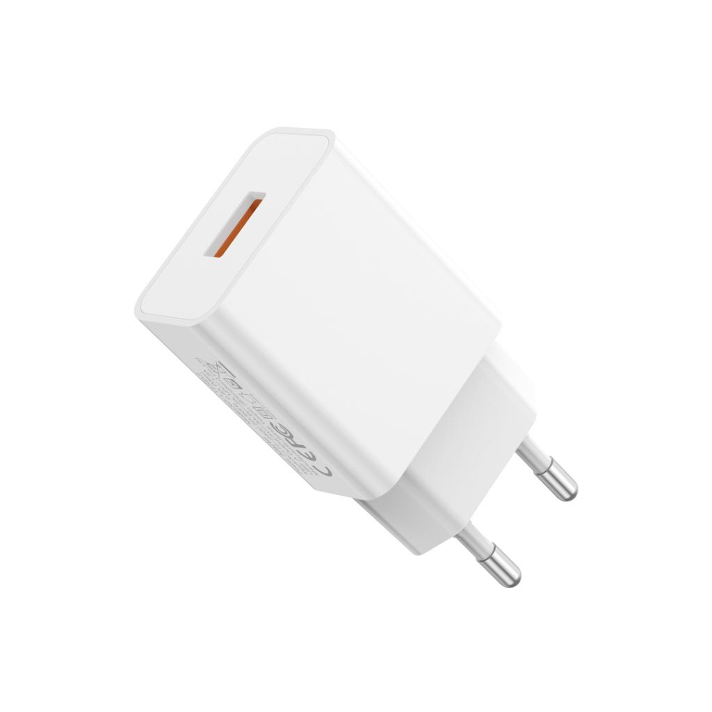 Carregador de Rede com Cabo microUSB XO Design L127, 18W, 3A, 1 x USB-A, Branco
