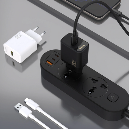 Carregador de Rede com Cabo USB-C Dudao A27STEU, 25W, 3A, 1 x USB-A, Preto