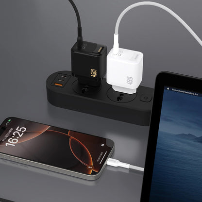 Carregador de Rede com Cabo USB-C Dudao A28C, 45W, 3A, 1 x USB-C, Branco