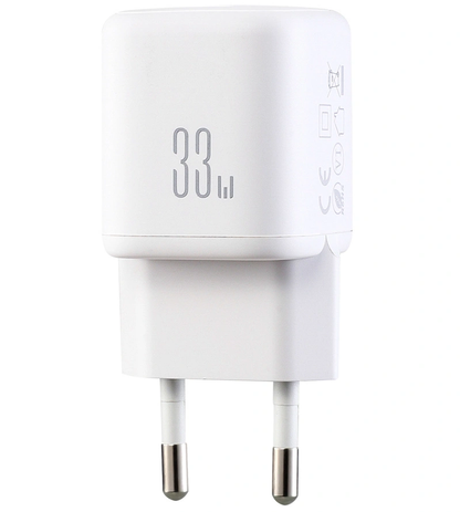 Carregador de Rede com Cabo Lightning Joyroom JR-TG7, 33W, 3A, 1 x USB-A - 1 x USB-C, Branco