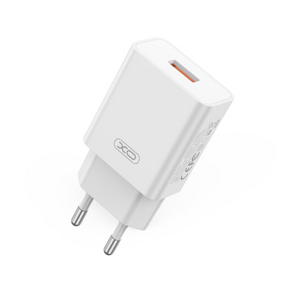 Carregador de Rede com Cabo microUSB XO Design L127, 18W, 3A, 1 x USB-A, Branco