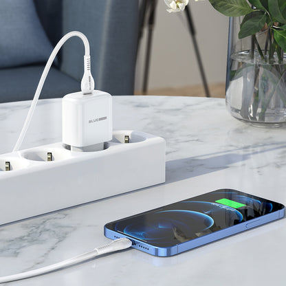 Carregador de rede BLUE Power BBN3 com cabo Lightning, 20W, 3A, 1 x USB-C, branco