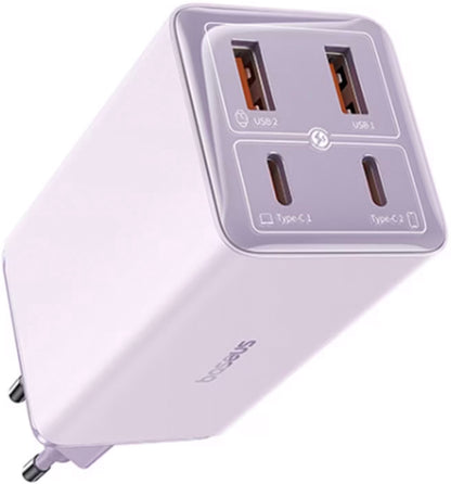Carregador de Rede com Cabo USB-C Baseus GaN6 Pro, 100W, 3.25A, 2 x USB-A - 2 x USB-C, Roxo P10162705532-00
