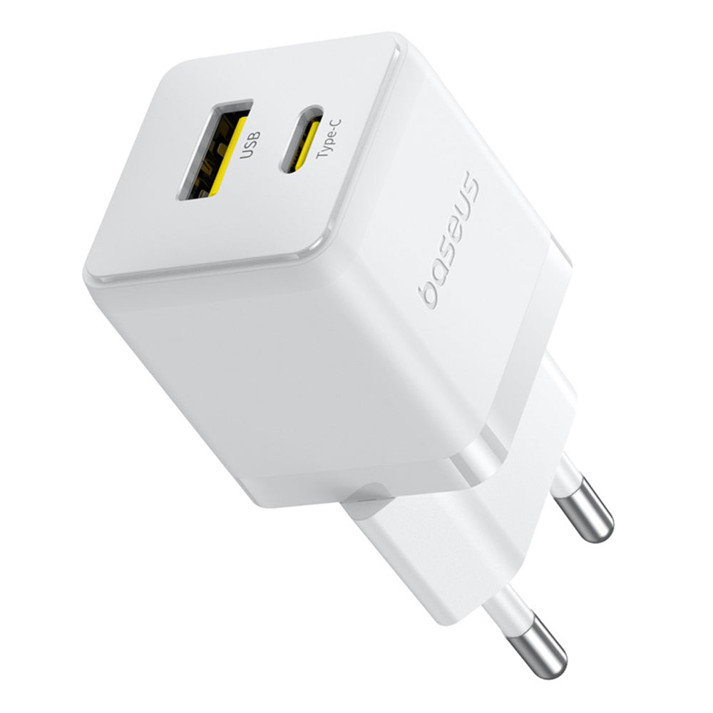 Carregador de Rede com Cabo USB-C Baseus Palm, 20W, 3A, 1 x USB-A - 1 x USB-C, Branco P10111608213-01