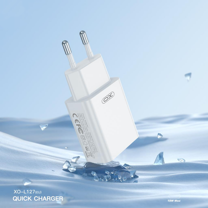 Carregador de Rede com Cabo microUSB XO Design L127, 18W, 3A, 1 x USB-A, Branco