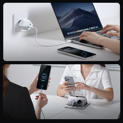Carregador de Rede com Cabo USB-C Joyroom JR-TCL05, 45W, 3A, 2 x USB-C, Branco