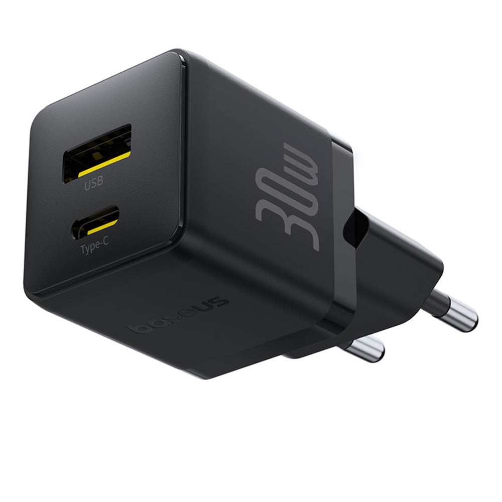 Carregador de Rede com Cabo USB-C Baseus Palm, 30W, 3A, 1 x USB-A - 1 x USB-C, Preto P1011160A113-01
