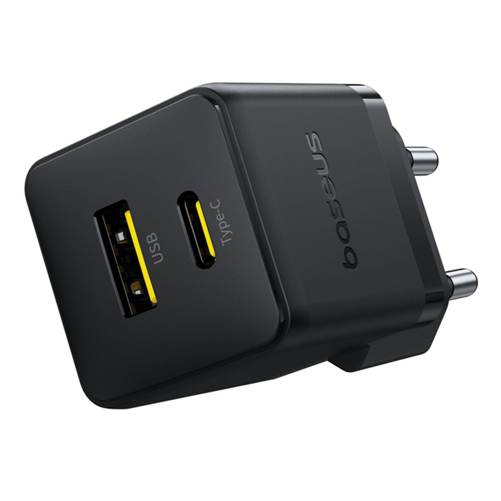 Carregador de Rede com Cabo USB-C Baseus Palm, 30W, 3A, 1 x USB-A - 1 x USB-C, Preto P1011160A113-01