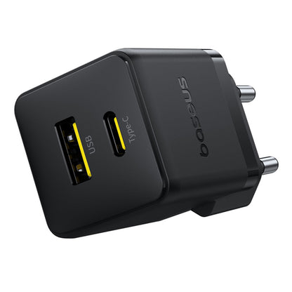 Carregador de Rede com Cabo USB-C Baseus Palm, 30W, 3A, 1 x USB-A - 1 x USB-C, Preto P1011160A113-01