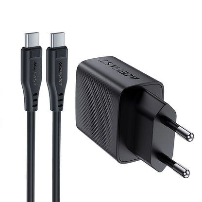 Carregador de Rede com Cabo USB-C Acefast A82, 20W, 3A, 1 x USB-C, Preto