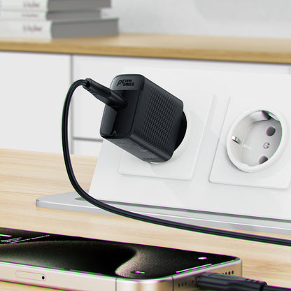 Carregador de Rede com Cabo USB-C Acefast A82, 20W, 3A, 1 x USB-C, Preto