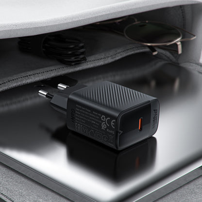 Carregador de Rede com Cabo USB-C Acefast A82, 20W, 3A, 1 x USB-C, Preto