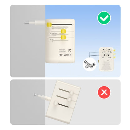 Baseus Travel EnerCore CG11 USB-C Cable Wall Charger, 70W, 2 x Socket - 1 x USB-C - 2 x USB-A, White E0307E01