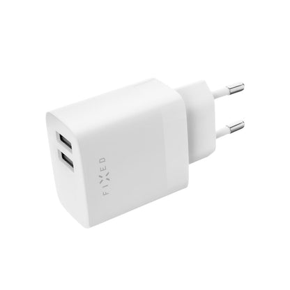 Carregador de Rede com Cabo USB-C Fixed, 17W, 3A, 2 x USB-A, Branco