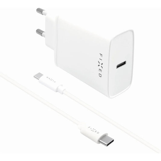 Carregador de Rede com Cabo USB-C Fixed, 20W, 3A, 1 x USB-C, Branco