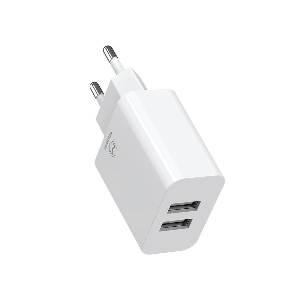 Carregador de Rede com Cabo USB-C McDodo CH-6721 Offer, 12W, 2.4A, 2 x USB-A, Branco