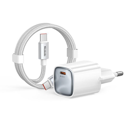 Carregador de Rede com Cabo USB-C Mcdodo Nano CH-4432, 45W, 3A, 1 x USB-C, Branco