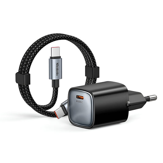 Carregador de Rede com Cabo USB-C Mcdodo Nano CH-4433, 45W, 3A, 1 x USB-C, Preto