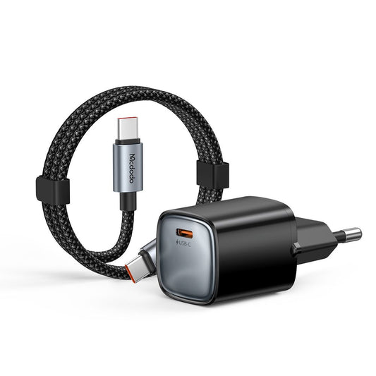 Carregador de Rede com Cabo USB-C Mcdodo Nano CH-8262, 65W, 3.25A, 1 x USB-C, Preto