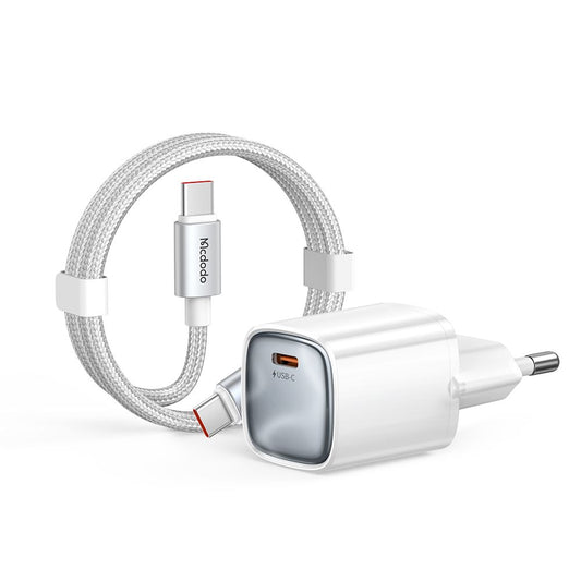 Carregador de Rede com Cabo USB-C Mcdodo Nano CH-8263, 65W, 3.25A, 1 x USB-C, Branco