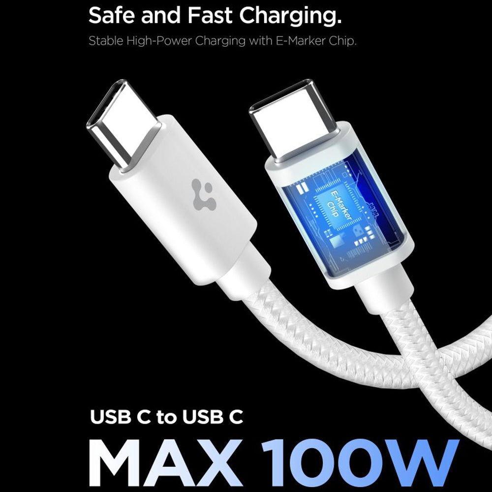Carregador de Rede com Cabo USB-C Spigen EE451EU Essential, 45W, 3A, 1 x USB-C, Branco ACH09473