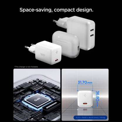 Carregador de Rede com Cabo USB-C Spigen EE451EU Essential, 45W, 3A, 1 x USB-C, Branco ACH09473