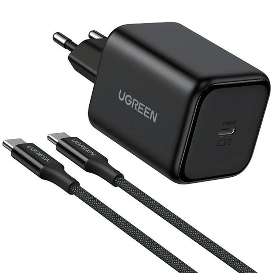 Carregador de Rede com Cabo USB-C UGREEN X524 (65054), 45W, 3A, 1 x USB-C, Preto