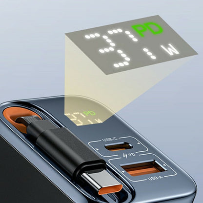 Carregador de Rede com Cabo USB-C Yesido YC100 Display, 67W, 3.35A, 1 x USB-A - 1 x USB-C, Preto