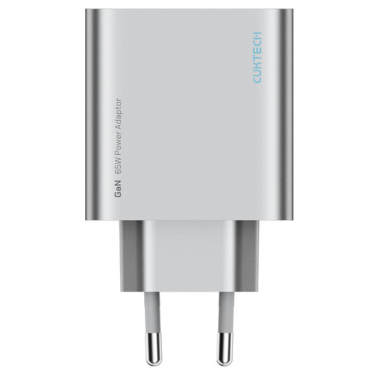 Carregador de Rede Cuktech, 65W, 3.25A, 1 x USB-A - 2 x USB-C, Branco CUK0A15CEUSL