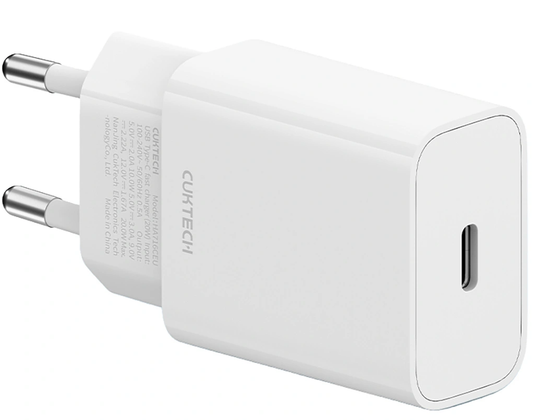 Carregador de Rede Cuktech HA716C, 20W, 3A, 1 x USB-C, Branco