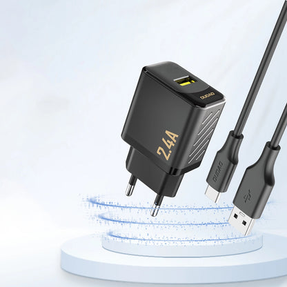 Carregador de Rede Dudao A23, 12W, 2.4A, 1 x USB-A, Preto