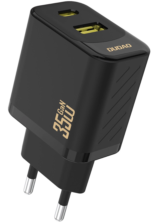 Carregador de Rede Dudao A27 Max, 35W, 1 x USB-A - 1 x USB-C, Preto