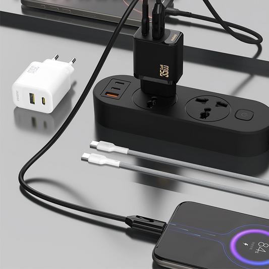 Carregador de Rede Dudao A27 Max, 35W, 1 x USB-A - 1 x USB-C, Branco