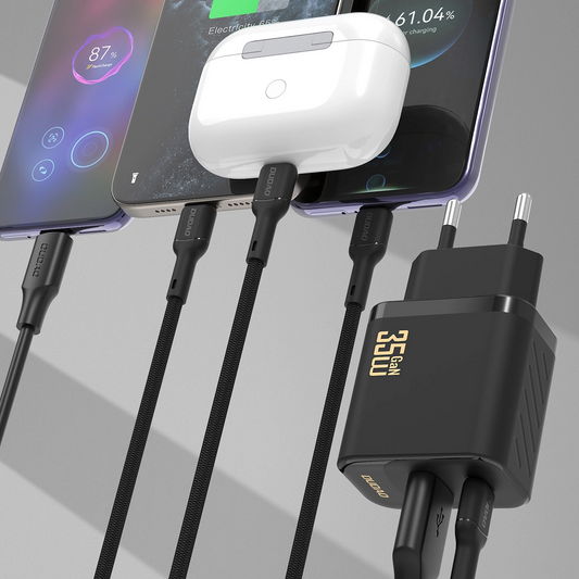 Carregador de Rede Dudao A27 Max, 35W, 1 x USB-A - 1 x USB-C, Preto