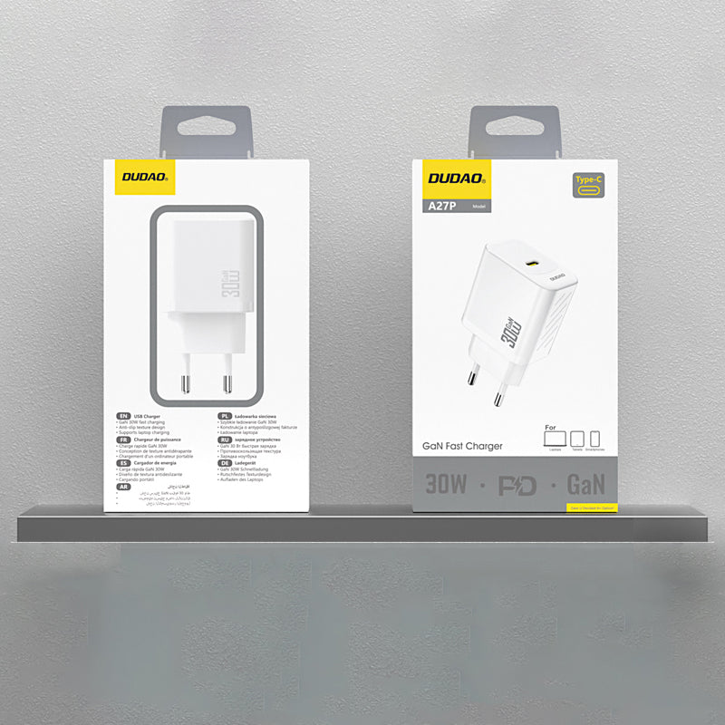 Carregador de Rede Dudao A27P, 30W, 3A, 1 x USB-C, Branco