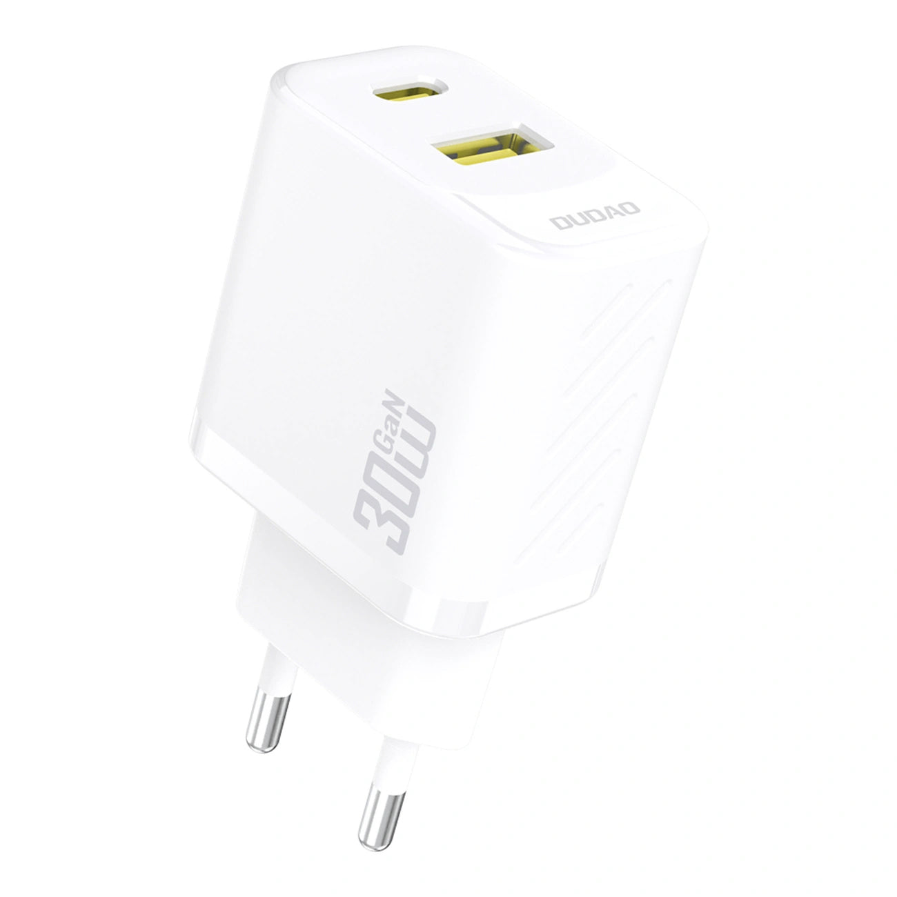 Carregador de Rede Dudao A27TEU, 30W, 3A, 1 x USB-A - 1 x USB-C, Branco